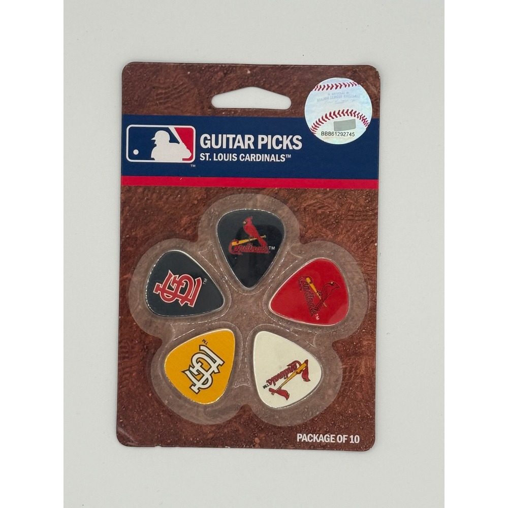 St Louis Cardinals MLB Guitar Picks 10 Pack Woodrow Guitar GPMLB26 New